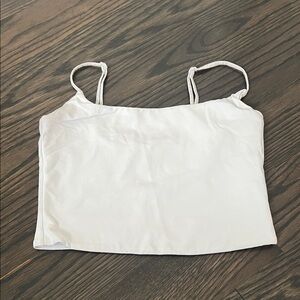 White Spaghetti Strap contour Crop Top